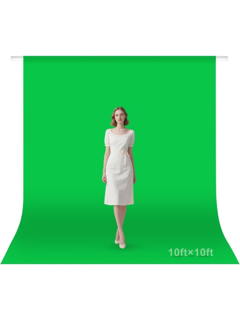 10x10ft Green Screen Backdrop - Wrinkle-Resistant Polyester for Photography